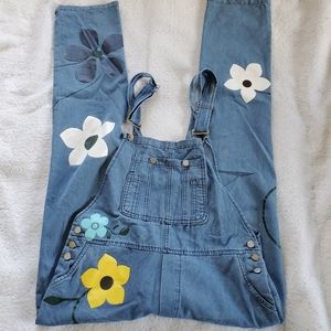 Bibs with Flower Appliques, Sz 2XL